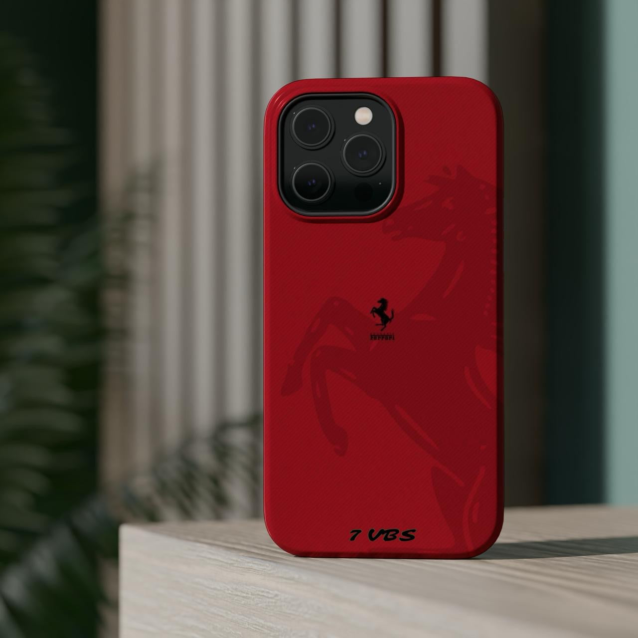 Red/Beige Retro Ferrari Phone Case