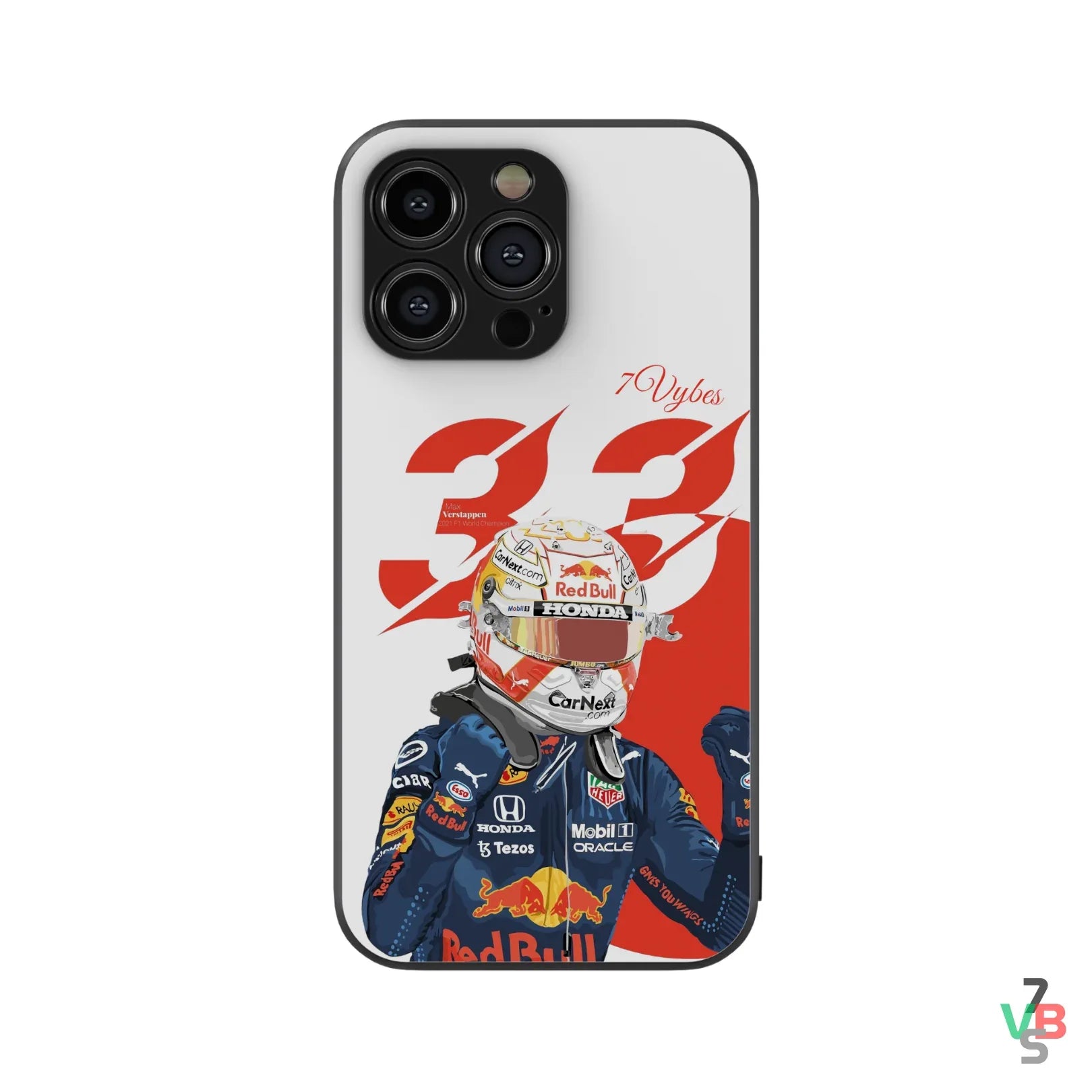 Max Verstappen X Redbull Vybes Glass Phone Case - Seven Vybes