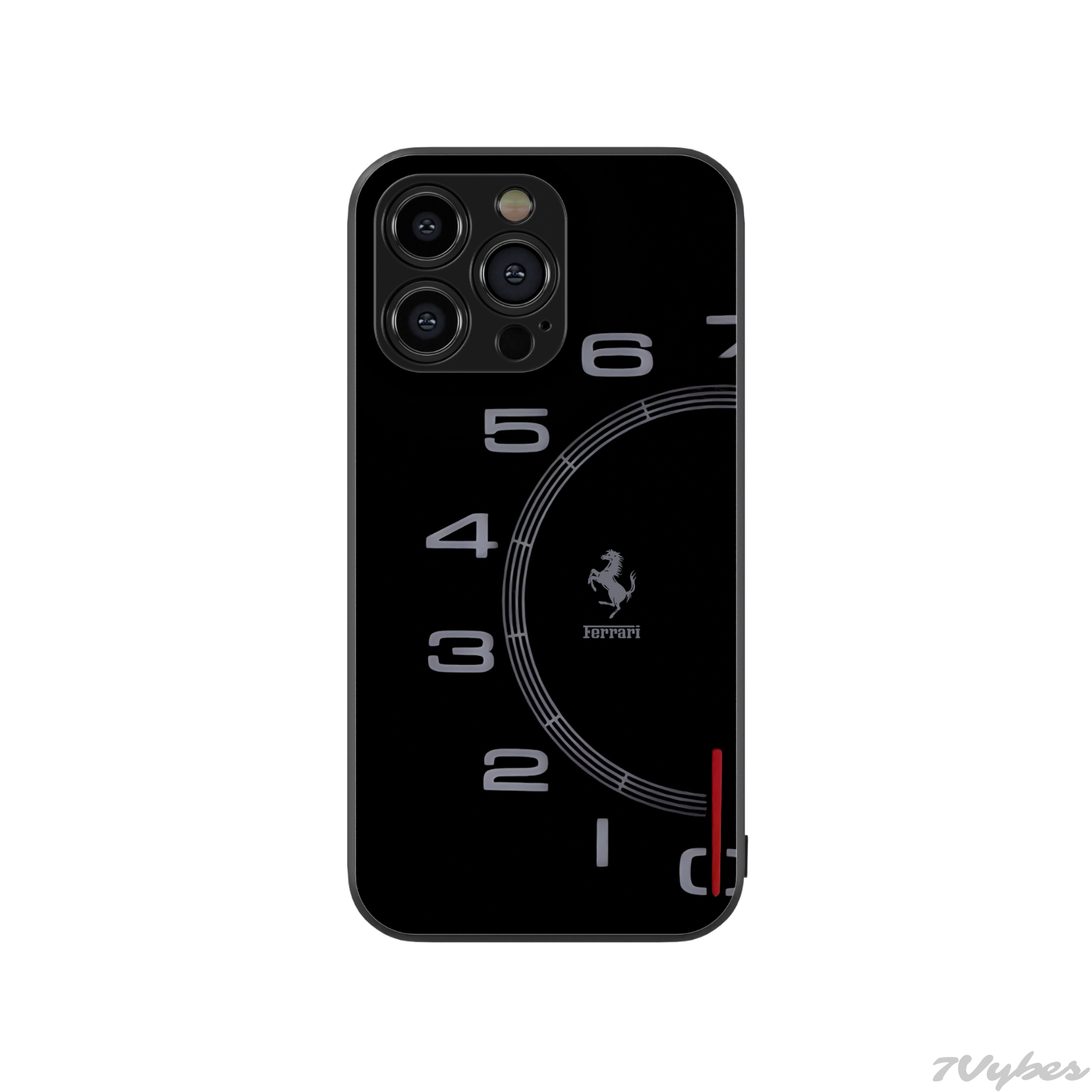 Black Ferrari Speedometer Glass Phone Case